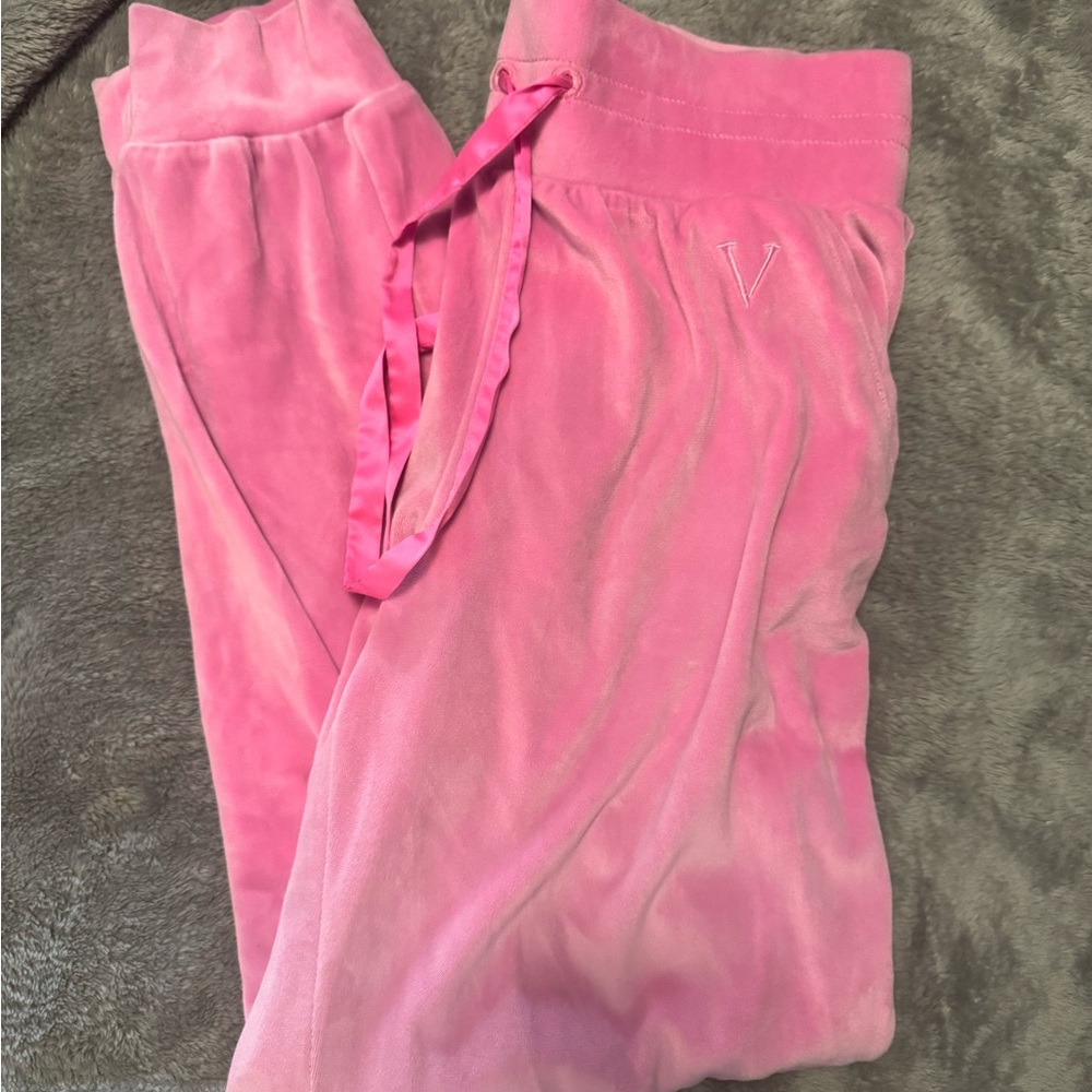 Pink Velour Lounge Pants and Hoodie Set